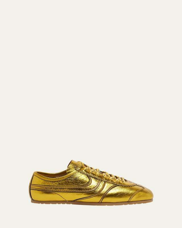 Dustin Low-Top Metallic Leather Sneakers